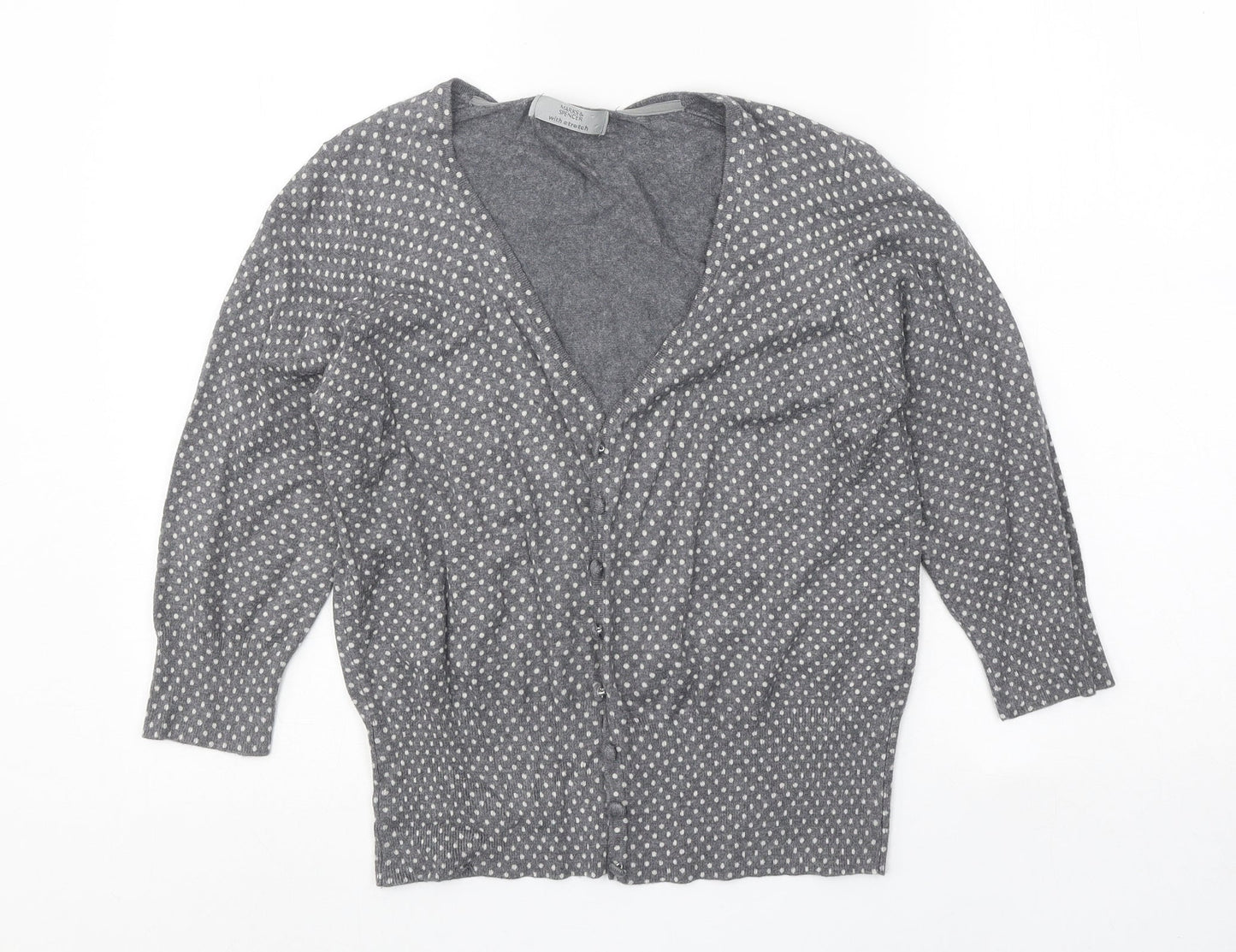 Womens UK Size 14 Marks and Spencer Grey Cardigan Jumper