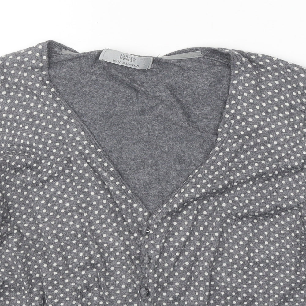 Womens UK Size 14 Marks and Spencer Grey Cardigan Jumper