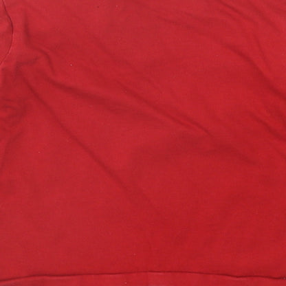 NEXT Boys Red Cotton Basic T-Shirt Size 12-18 Months Round Neck Snap