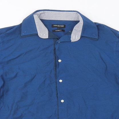 Mens UK Size L Debenhams Blue  Button-Up Long Sleeve Casual Shirt