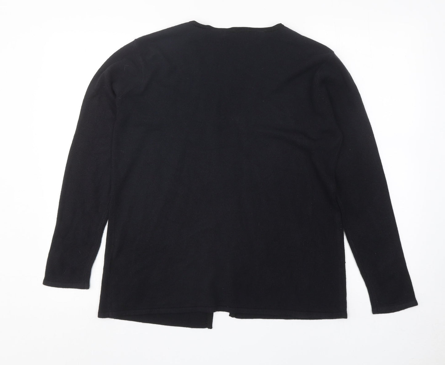 ALIBI Womens Black V-Neck Acrylic Pullover Jumper Size 10 - Size 10-12