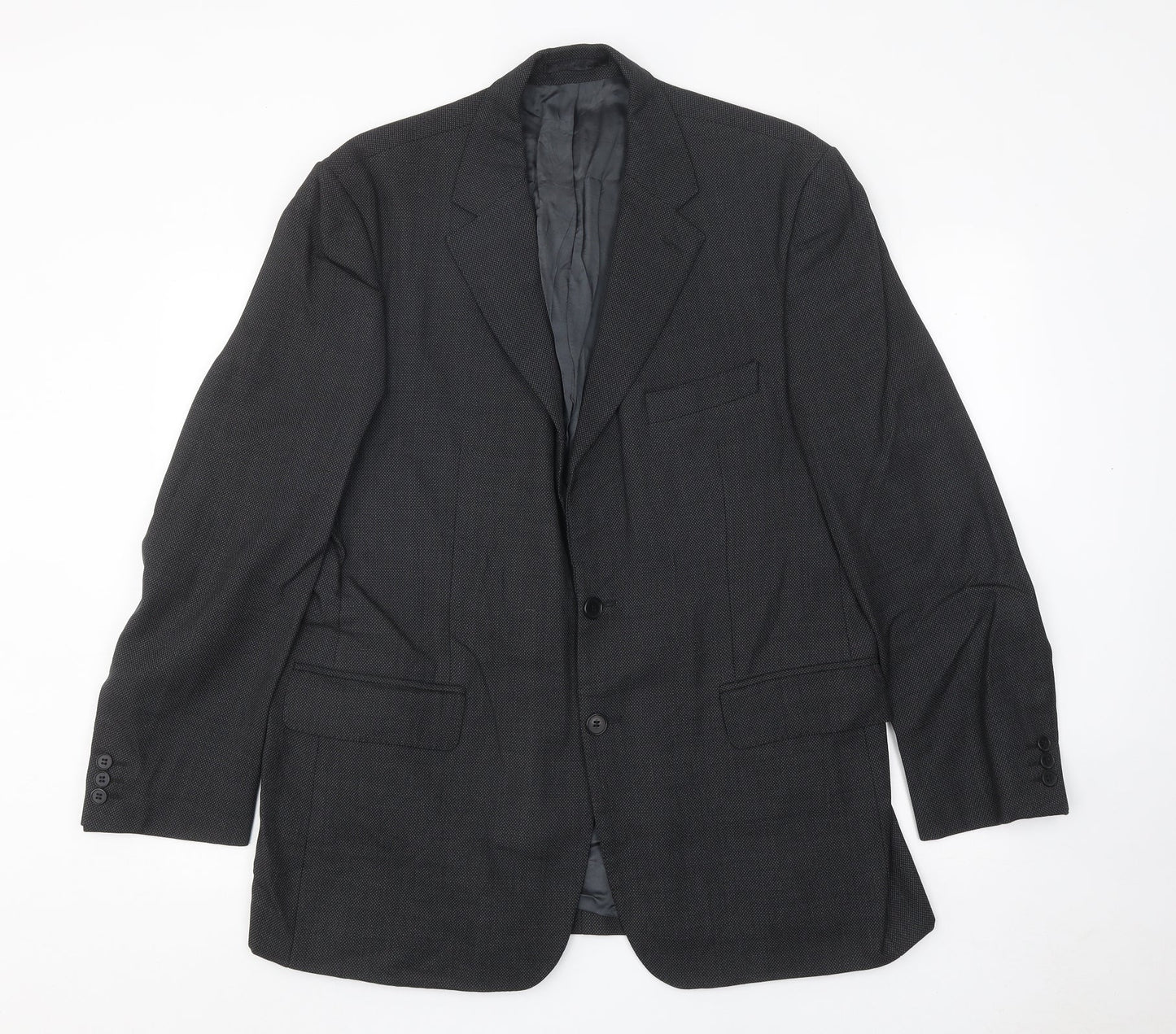 The Label Mens Grey Wool Jacket Suit Jacket Size 44 Regular