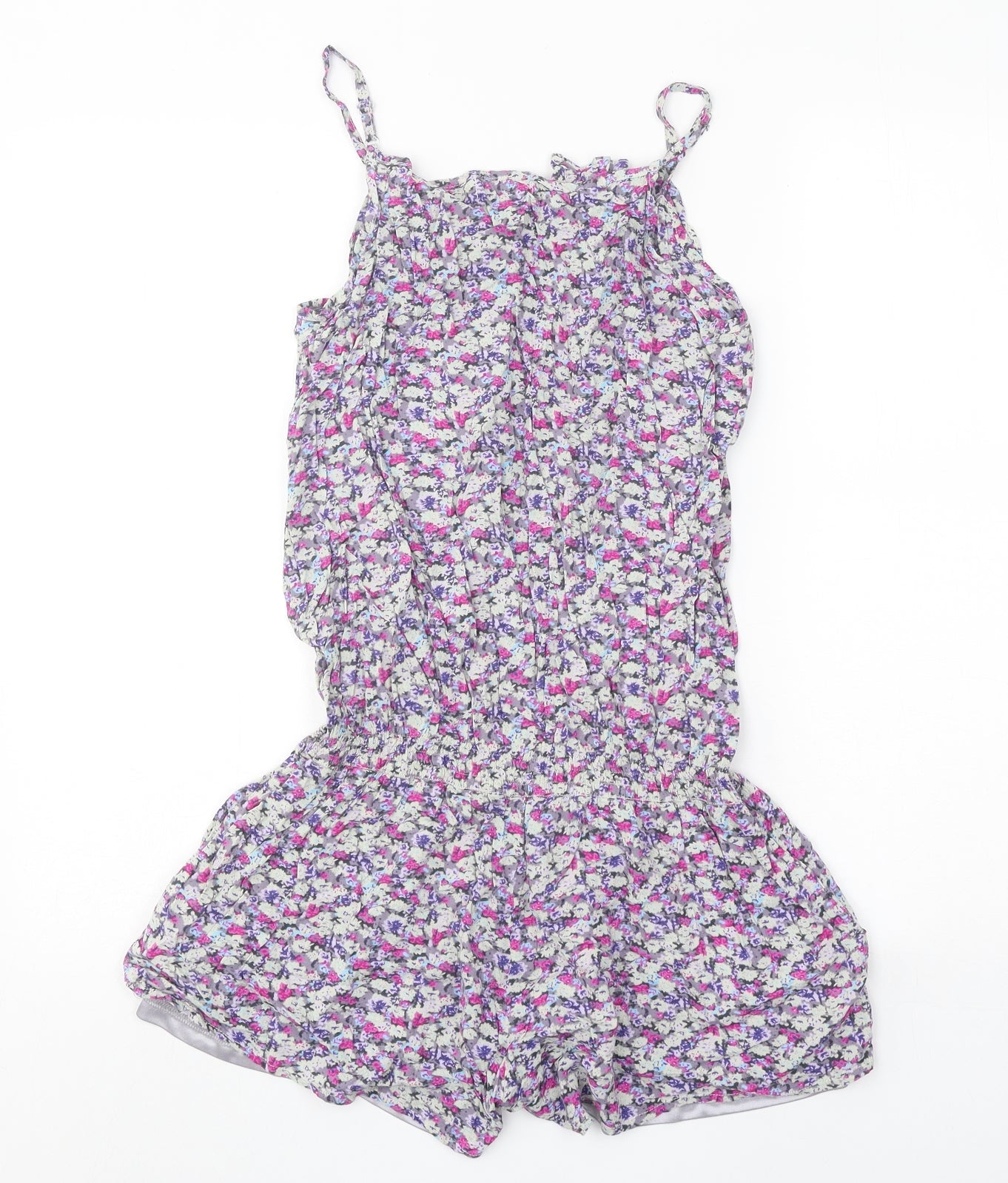 Miss K Womens Multicoloured Floral Viscose Playsuit One-Piece Size S Pullover