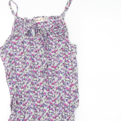 Miss K Womens Multicoloured Floral Viscose Playsuit One-Piece Size S Pullover