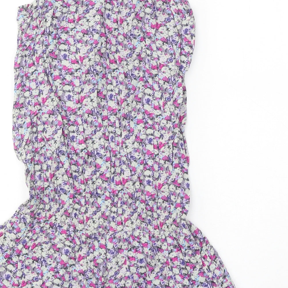 Miss K Womens Multicoloured Floral Viscose Playsuit One-Piece Size S Pullover