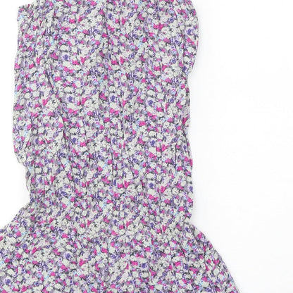 Miss K Womens Multicoloured Floral Viscose Playsuit One-Piece Size S Pullover