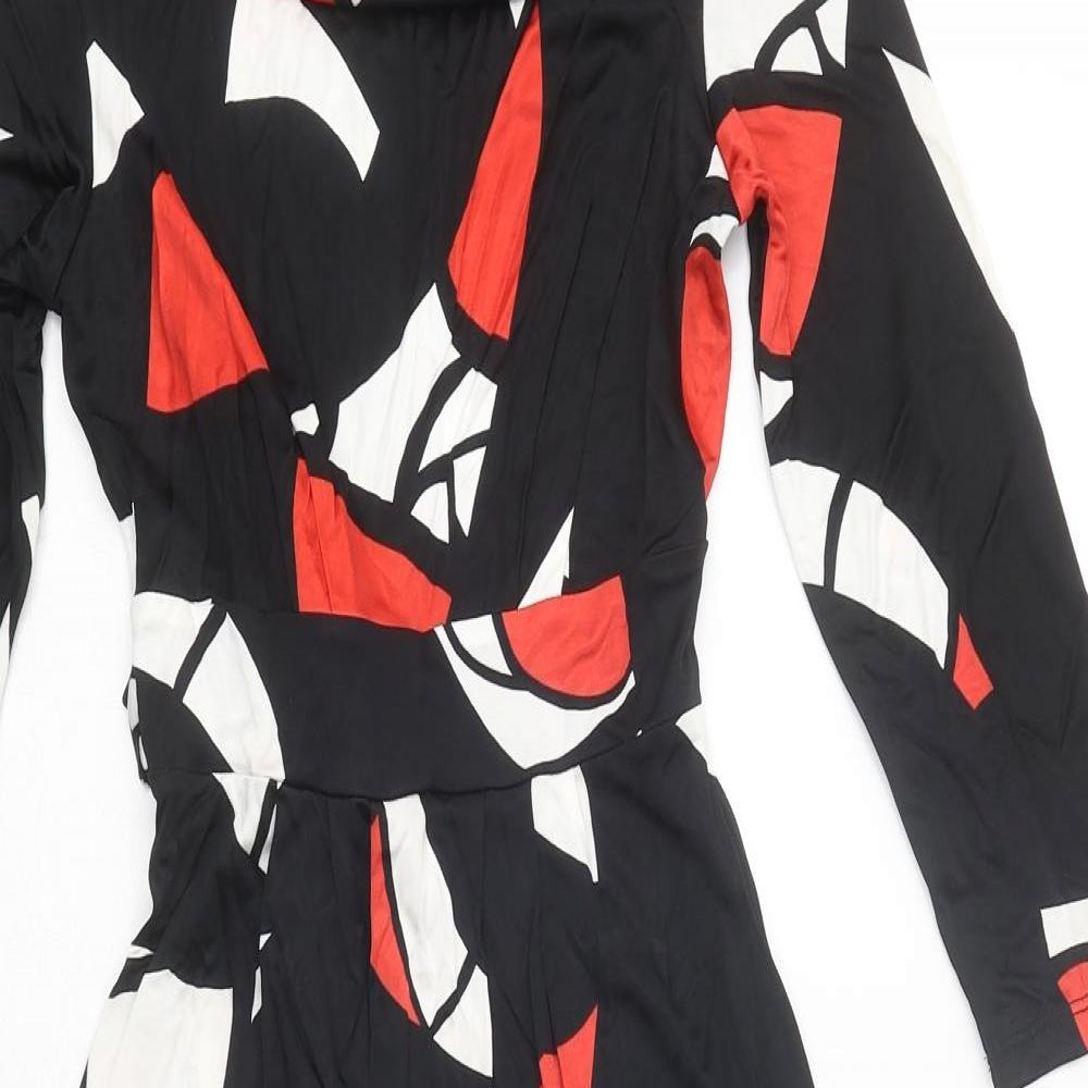 Principles Womens Multicoloured Geometric Viscose Trapeze & Swing Size 6 Round Neck Pullover
