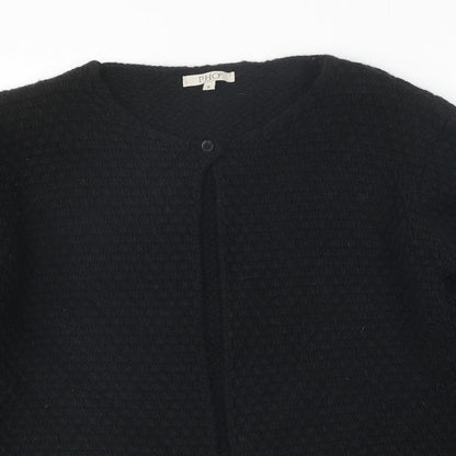 PHO Womens Black Roll Neck Acrylic Cardigan Jumper Size S