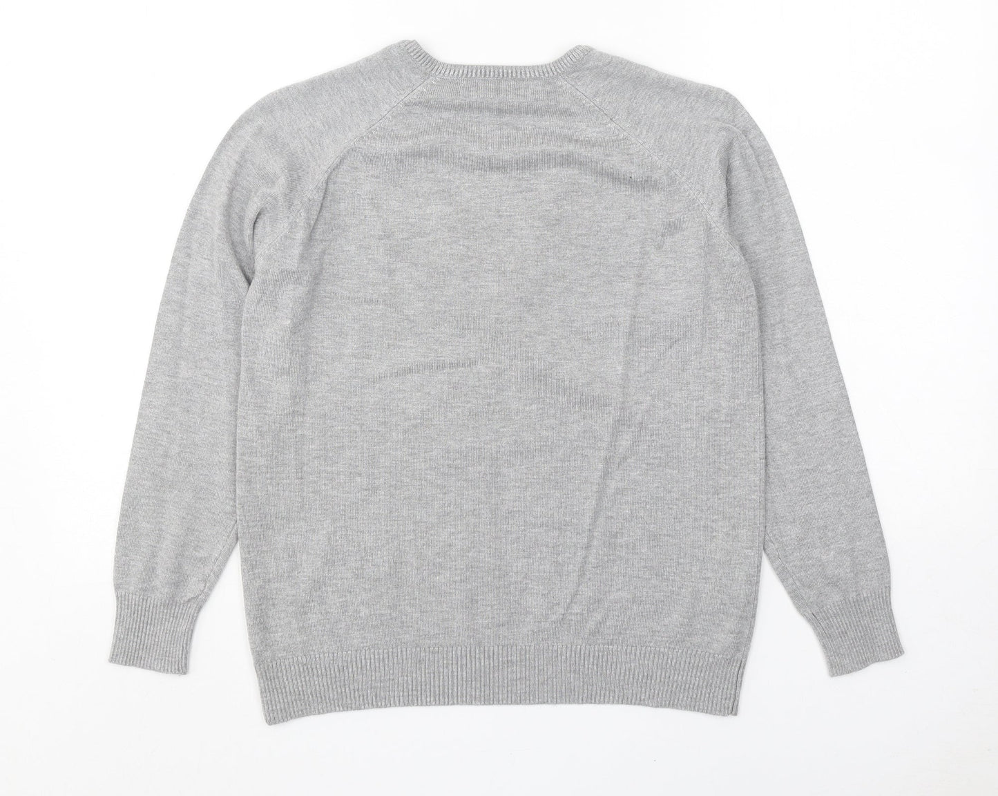 Sfera Casual Womens Grey V-Neck Acrylic Pullover Jumper Size M