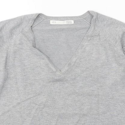 Sfera Casual Womens Grey V-Neck Acrylic Pullover Jumper Size M