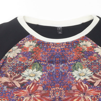 Womens UK Size 6 Topshop Multicoloured Basic T-Shirt