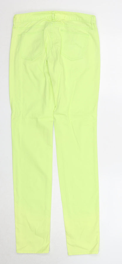 Uniqlo Womens Green Cotton Straight Jeans Size 24 in L33 in Regular Zip