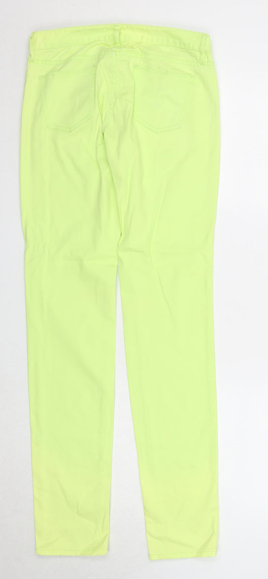 Uniqlo Womens Green Cotton Straight Jeans Size 24 in L33 in Regular Zip