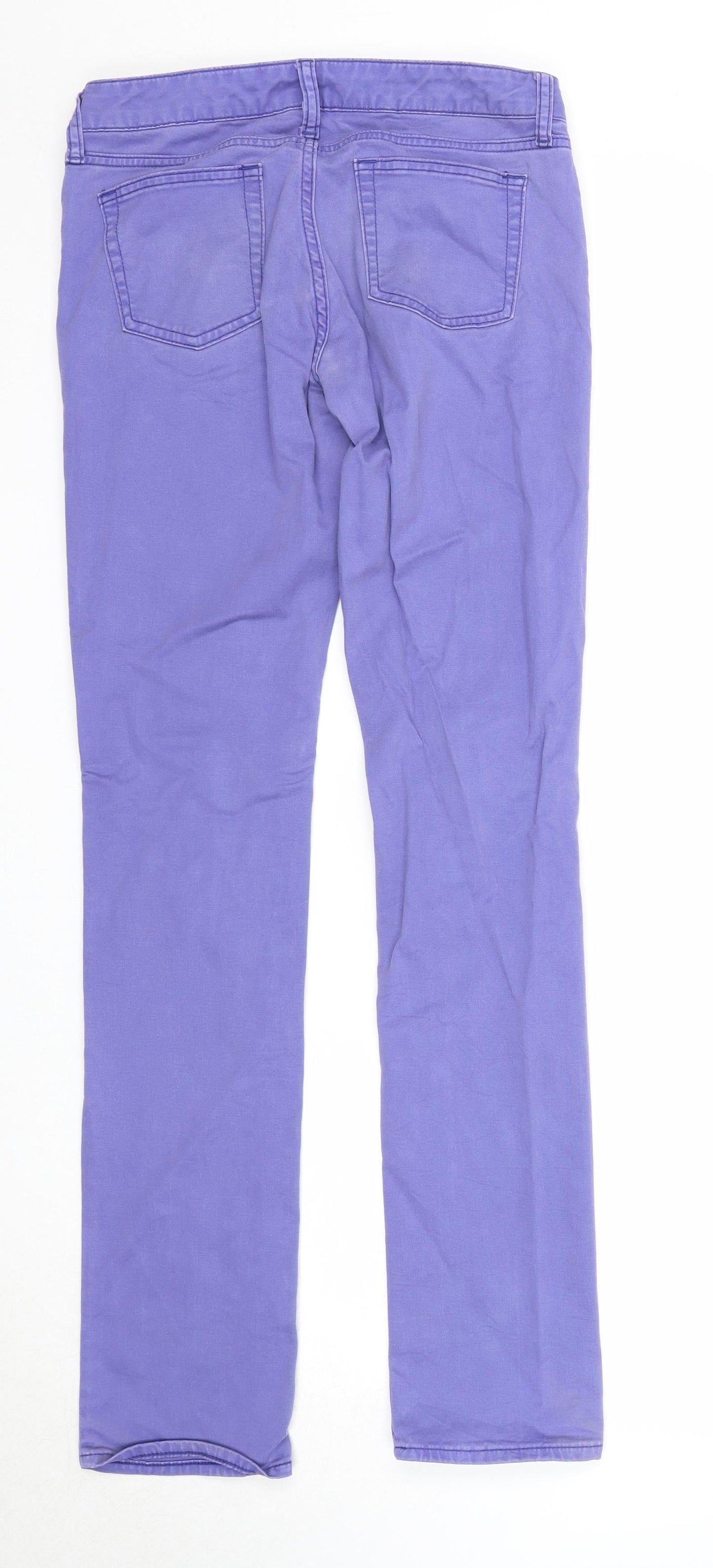 Uniqlo Womens Purple Cotton Straight Jeans Size 26 in L33 in Regular Zip