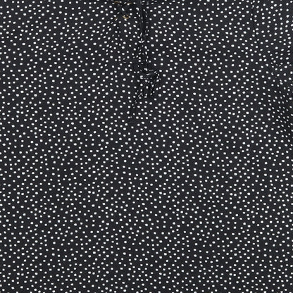 Essentiel Womens Black Polka Dot Polyester Basic T-Shirt Size 12 Round Neck