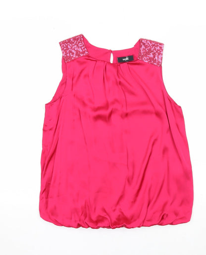 Womens UK Size S Wallis Pink Basic Blouse
