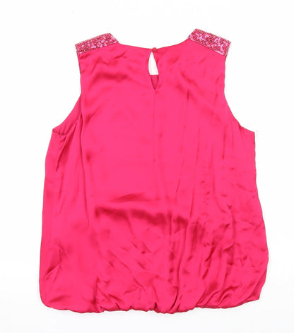 Womens UK Size S Wallis Pink Basic Blouse