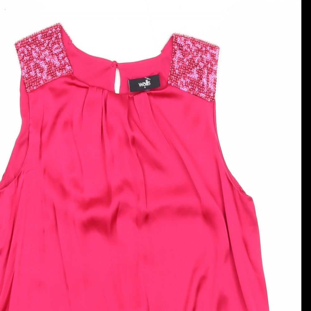 Womens UK Size S Wallis Pink Basic Blouse
