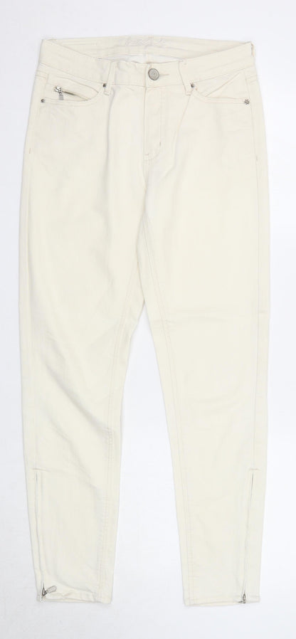 Flash Jeans Womens Beige Cotton Skinny Jeans Size 8 Regular Zip