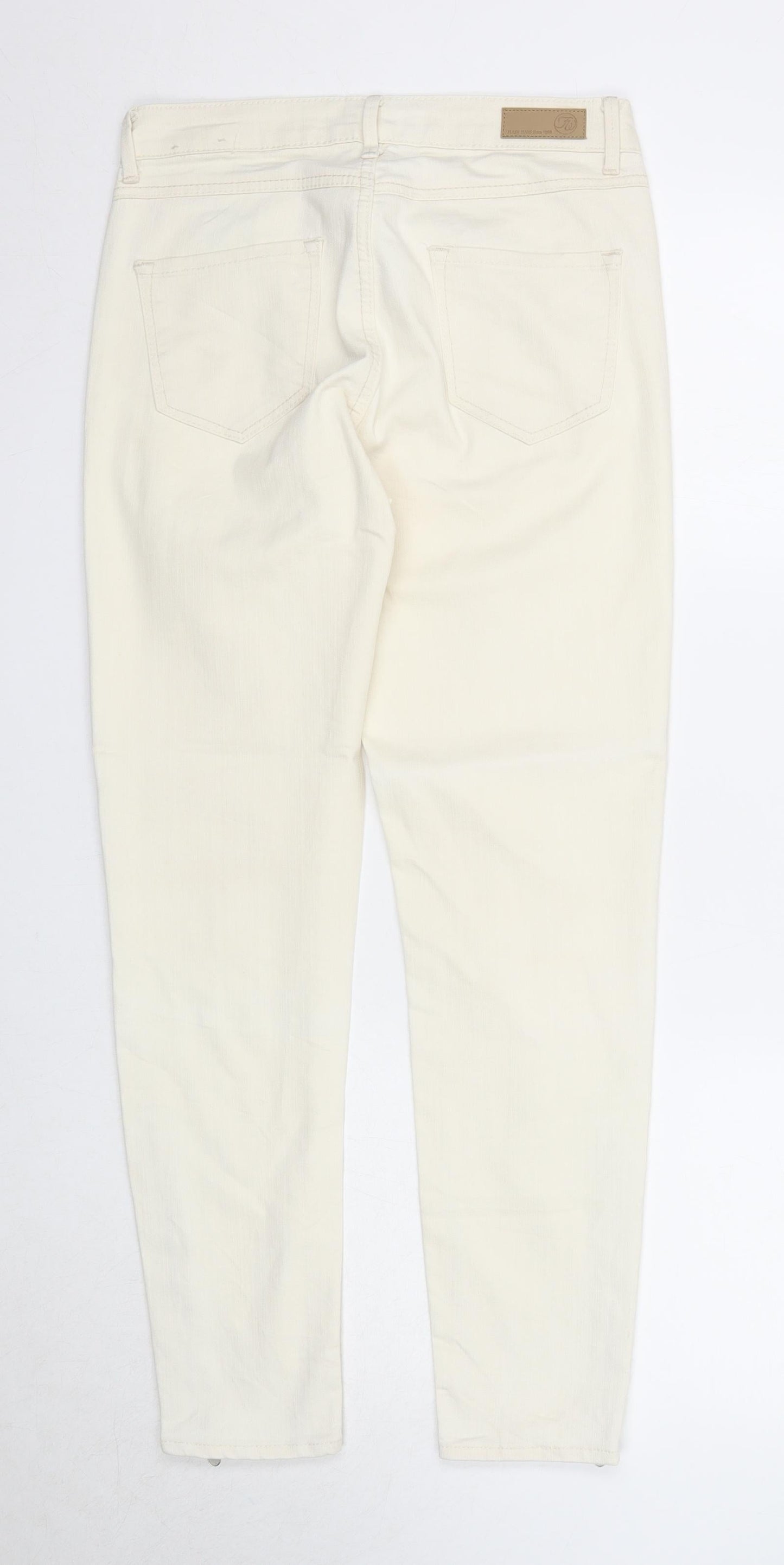 Flash Jeans Womens Beige Cotton Skinny Jeans Size 8 Regular Zip
