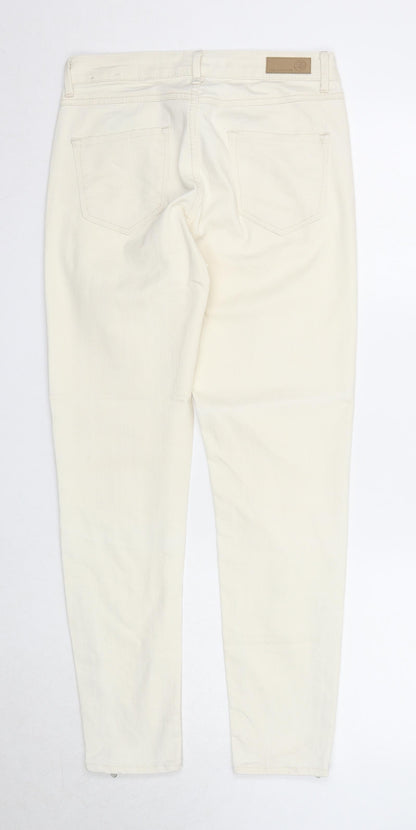 Flash Jeans Womens Beige Cotton Skinny Jeans Size 8 Regular Zip