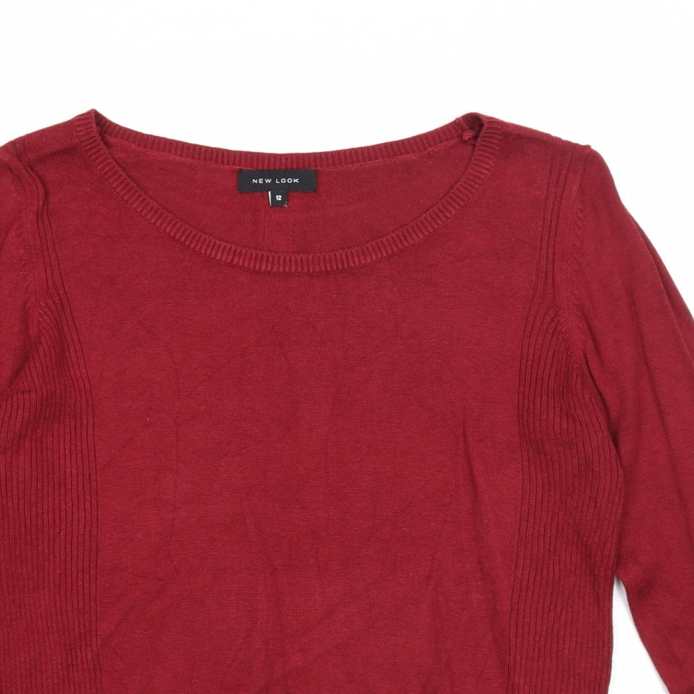 Womens UK Size 12 New Look Red Pullover Jumper