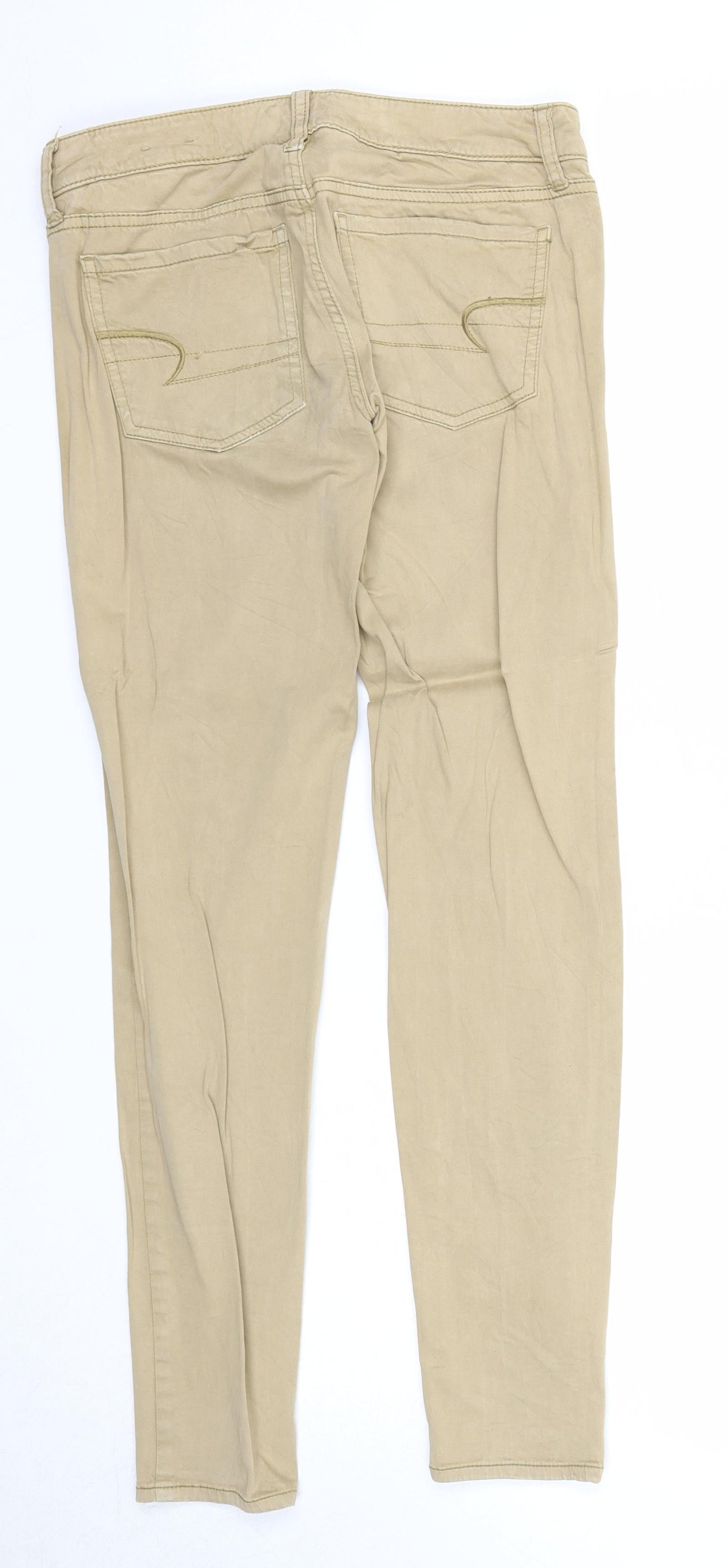 American Eagle Womens Beige Cotton Skinny Jeans Size XS Regular Zip