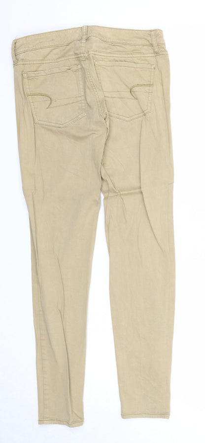 American Eagle Womens Beige Cotton Skinny Jeans Size XS Regular Zip