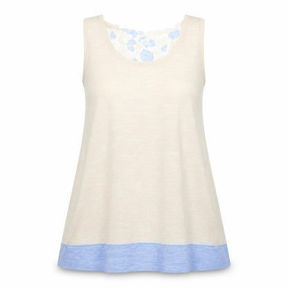 NEXT Womens Beige Colourblock Acrylic Basic Tank Size 12 Round Neck