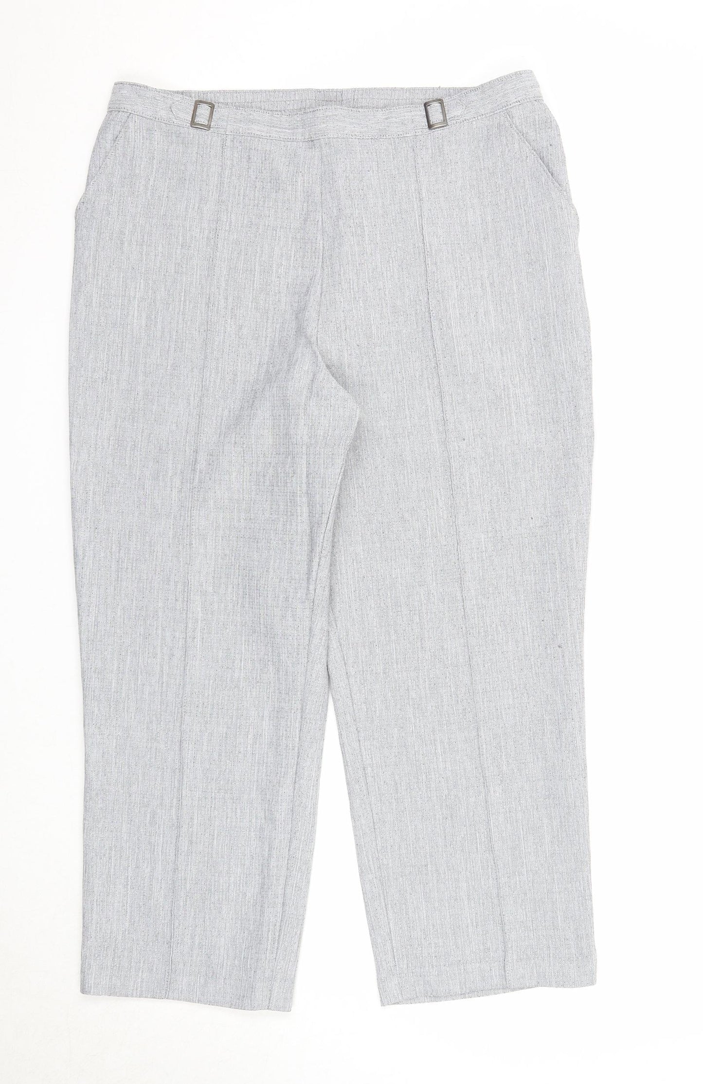Womens UK Size 16 Marks and Spencer Regular Fit Cropped Grey Trousers