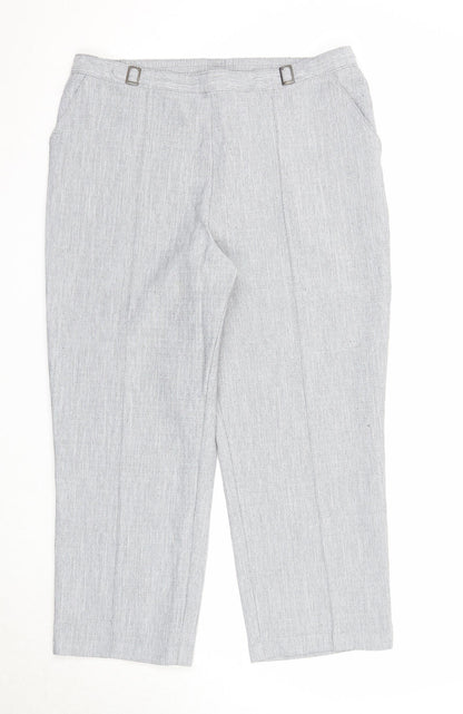 Womens UK Size 16 Marks and Spencer Regular Fit Cropped Grey Trousers