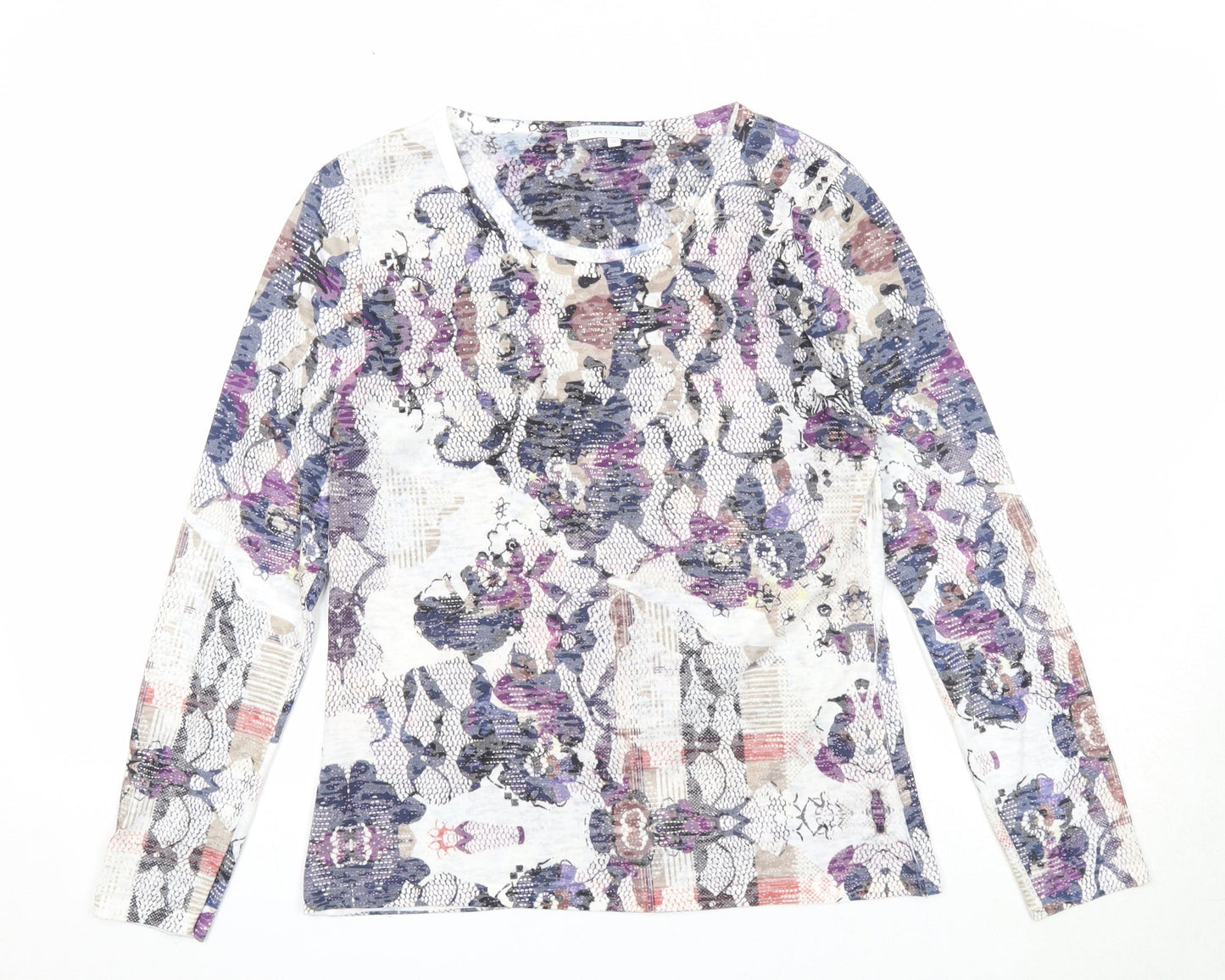 Womens UK Size S Lakeland Multicoloured Basic T-Shirt