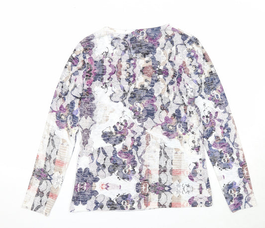 Lakeland Womens Multicoloured Floral Polyester Basic T-Shirt Size S Round Neck