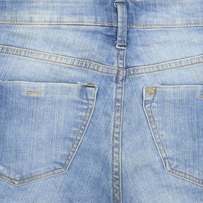 &Denim Womens Blue Cotton Cut-Off Shorts Size 4 Regular Zip