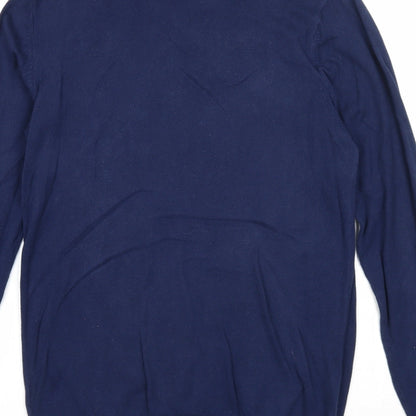 NEXT Mens Black Collared Cotton Pullover Jumper Size S Long Sleeve