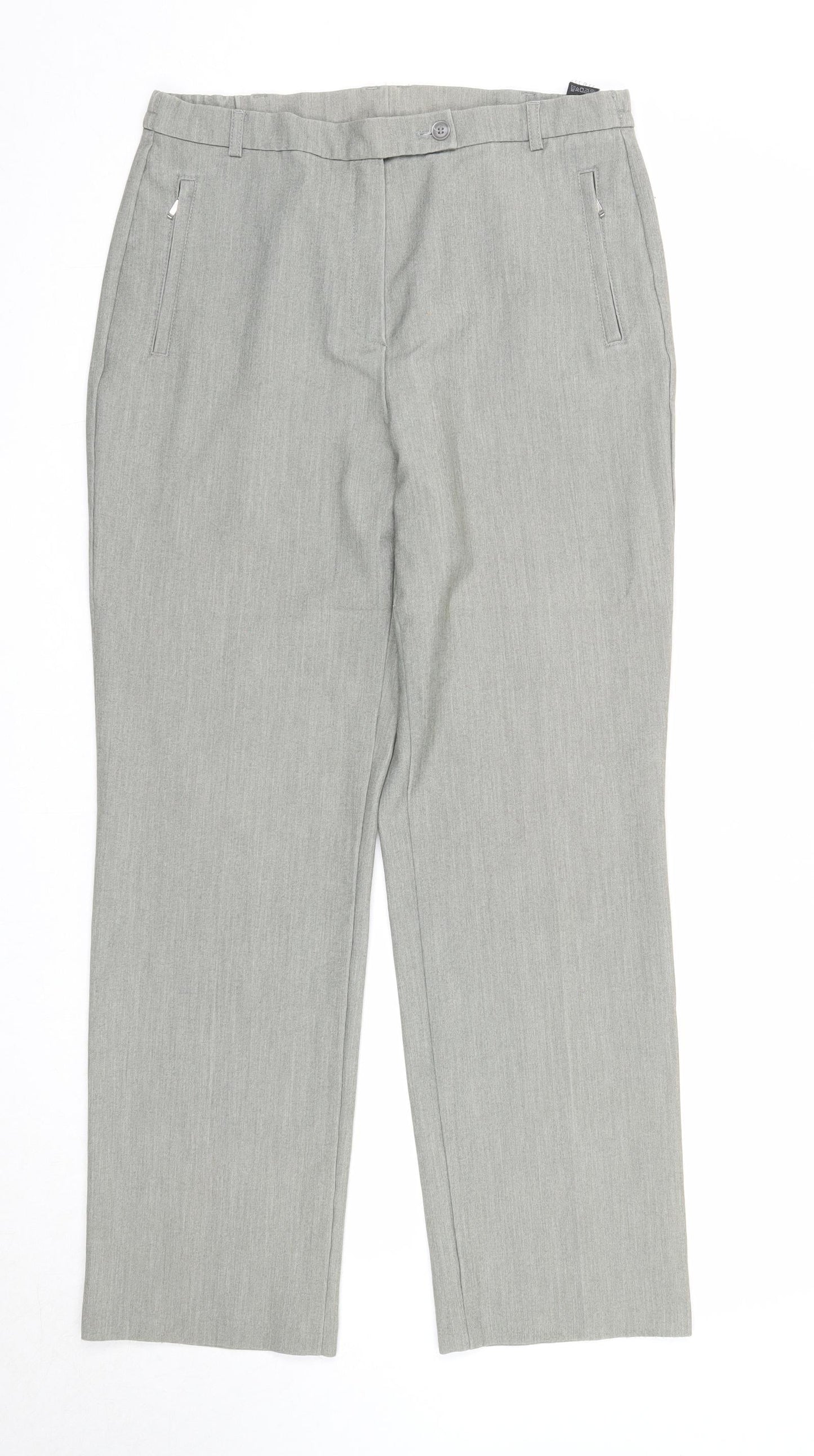 Womens UK Size 12 Marks and Spencer Regular Fit  Grey Trousers