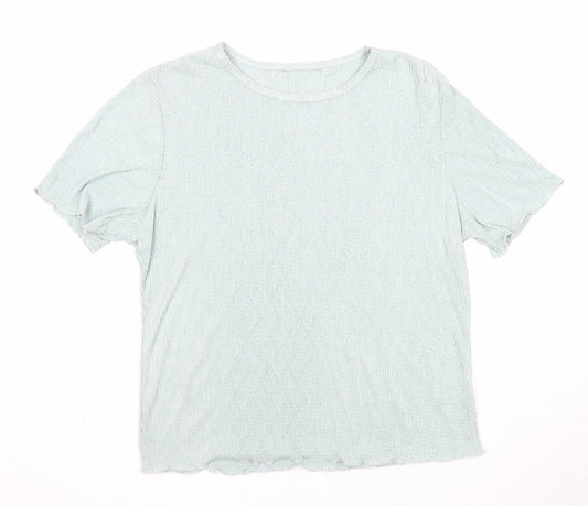 Berkertex Womens Blue Polyester Basic T-Shirt Size 16 Round Neck