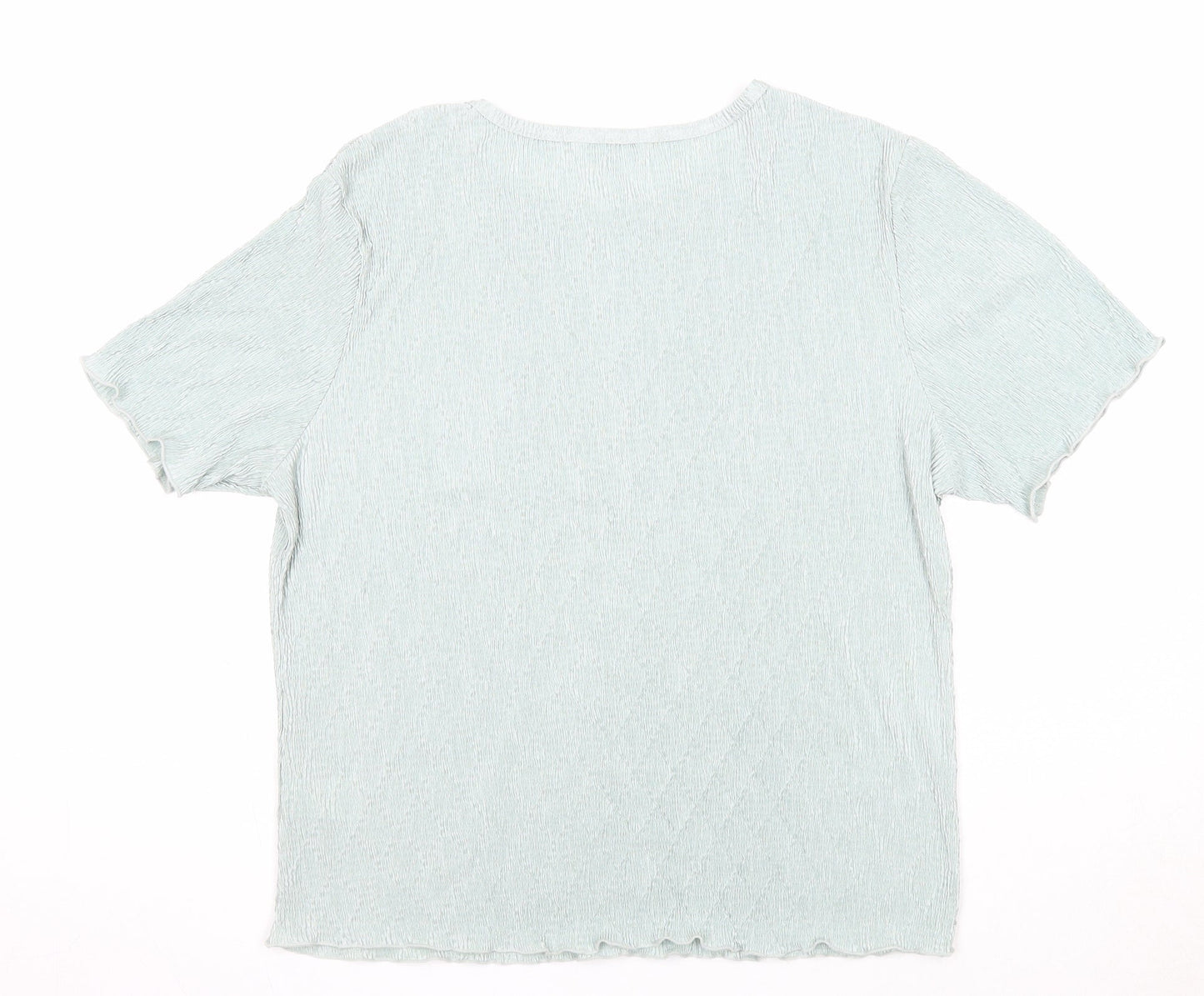 Berkertex Womens Blue Polyester Basic T-Shirt Size 16 Round Neck