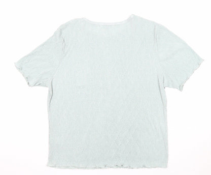 Berkertex Womens Blue Polyester Basic T-Shirt Size 16 Round Neck