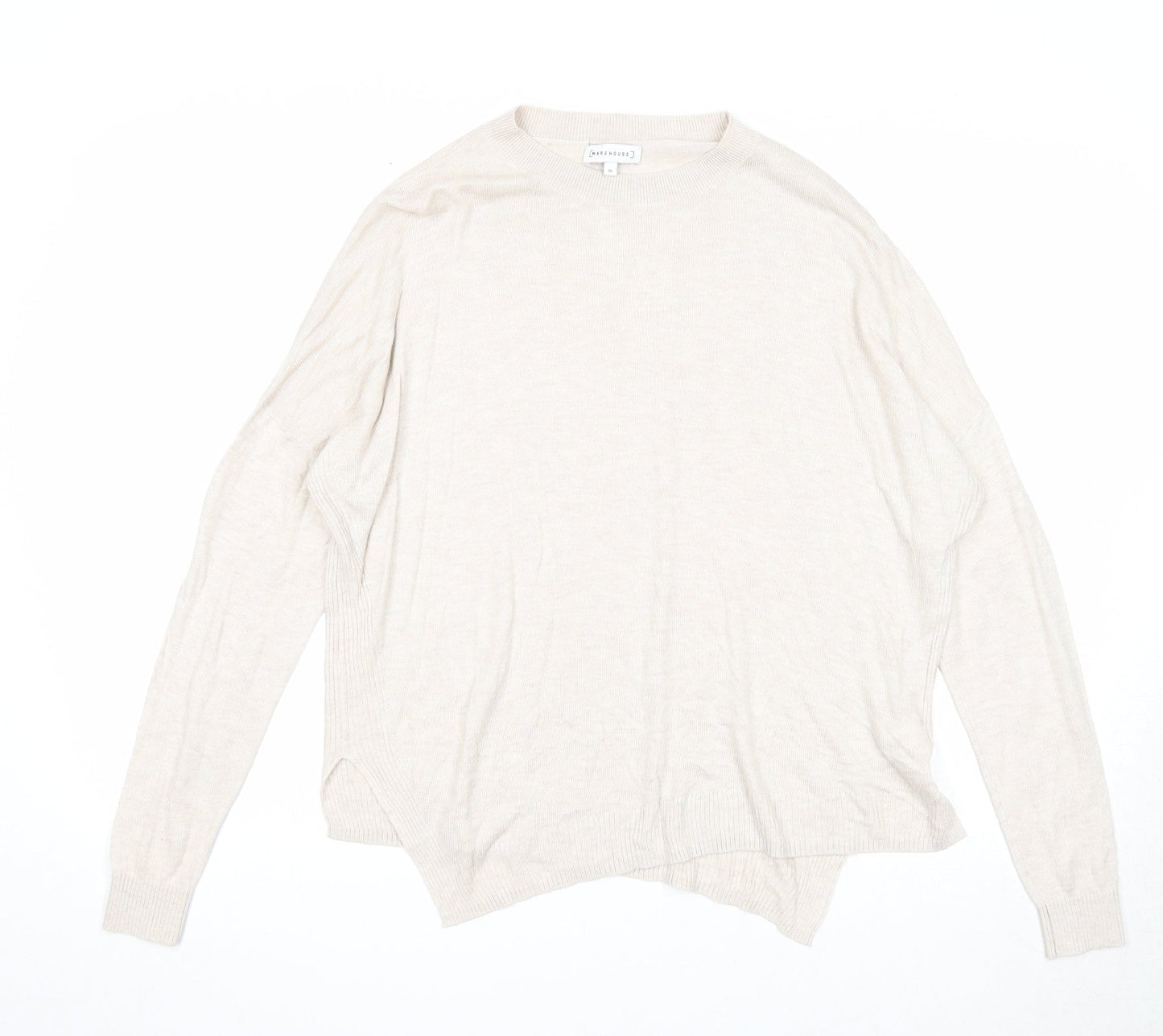 Womens UK Size 10 Warehouse Beige Pullover Jumper