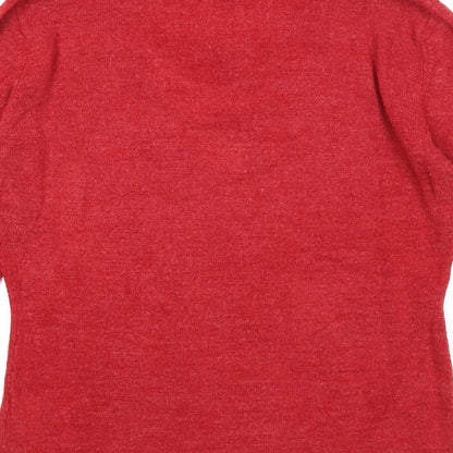 Autonomy Womens Red Collared Acrylic Pullover Jumper Size 14 - Shirt Insert