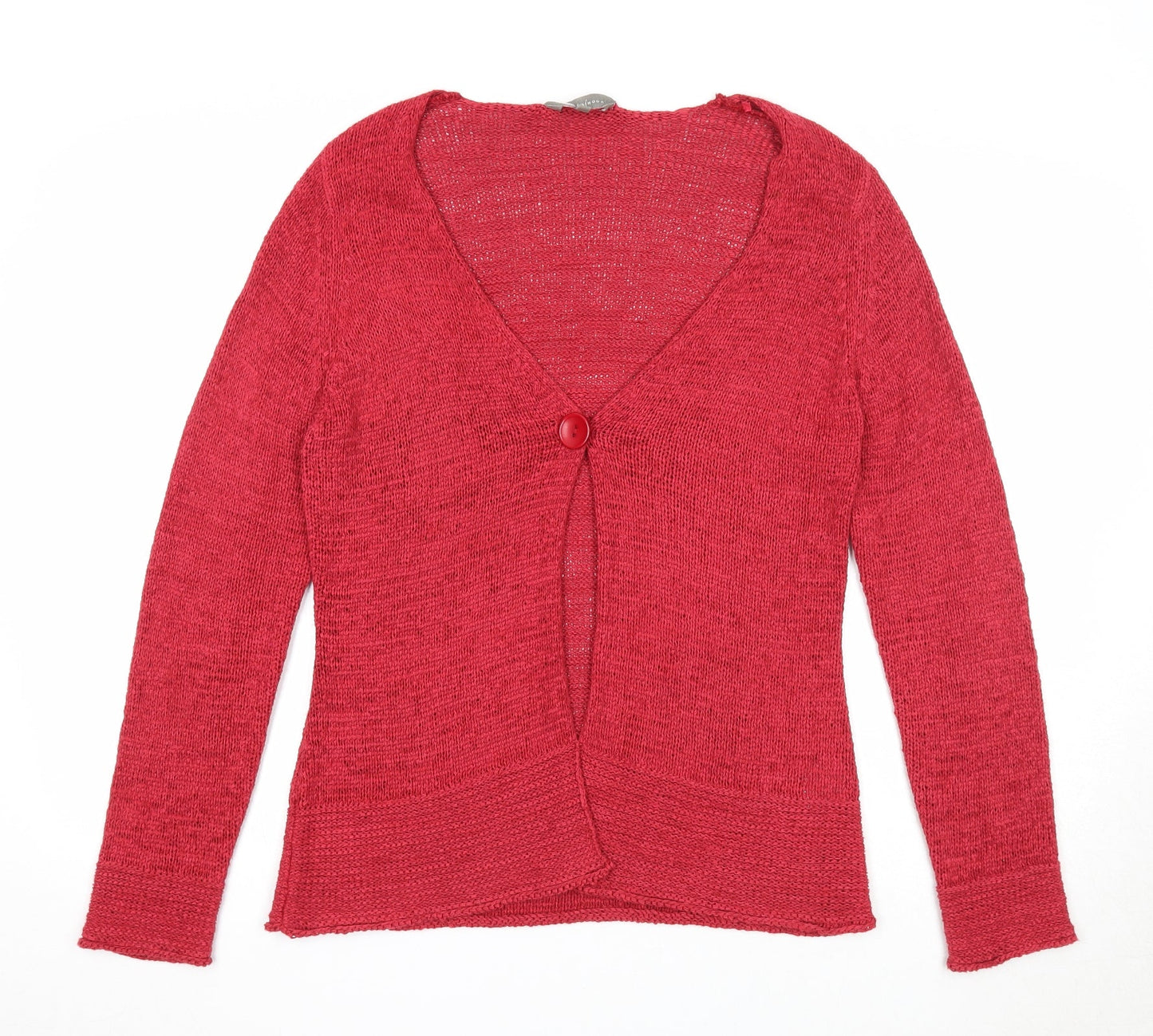 Womens UK Size M Mia Moda Red Cardigan Jumper