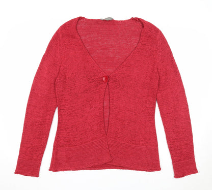 Womens UK Size M Mia Moda Red Cardigan Jumper