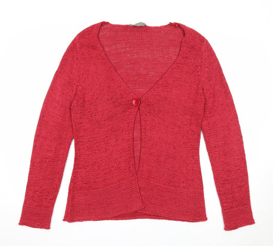 Womens UK Size M Mia Moda Red Cardigan Jumper