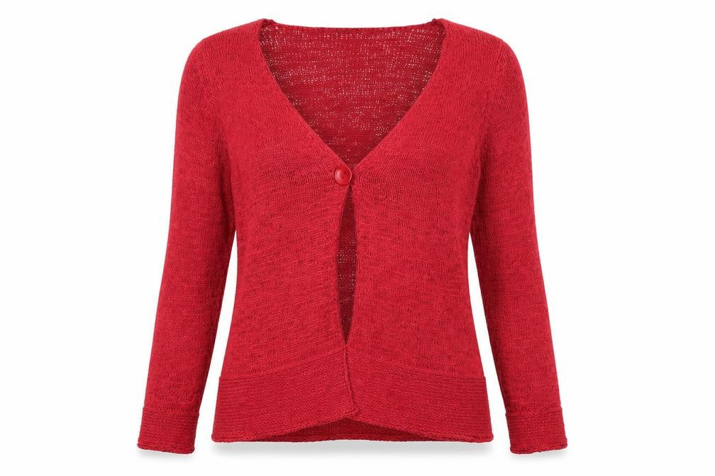 Womens UK Size M Mia Moda Red Cardigan Jumper