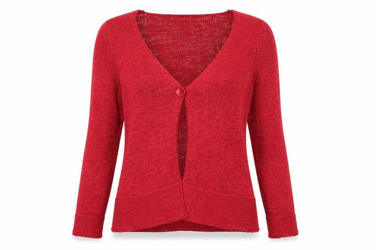 Womens UK Size M Mia Moda Red Cardigan Jumper