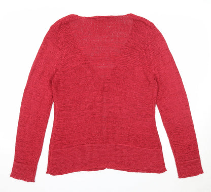 Womens UK Size M Mia Moda Red Cardigan Jumper
