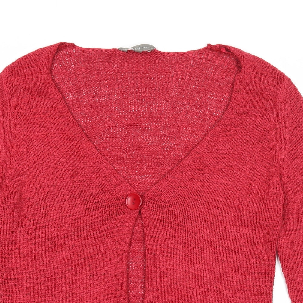Womens UK Size M Mia Moda Red Cardigan Jumper