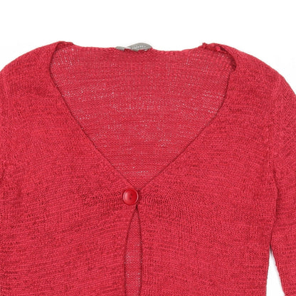 Womens UK Size M Mia Moda Red Cardigan Jumper