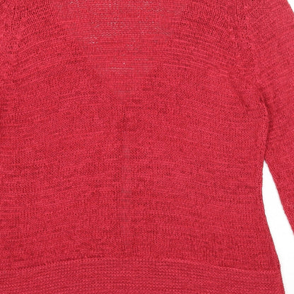 Womens UK Size M Mia Moda Red Cardigan Jumper